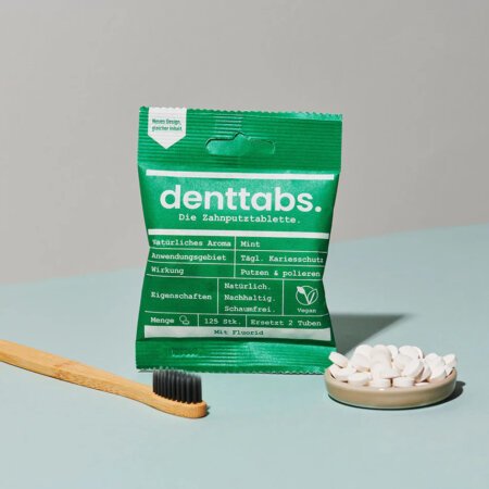 Denttabs hambapesutabletid fluoriidivaba (münt) 125 tk