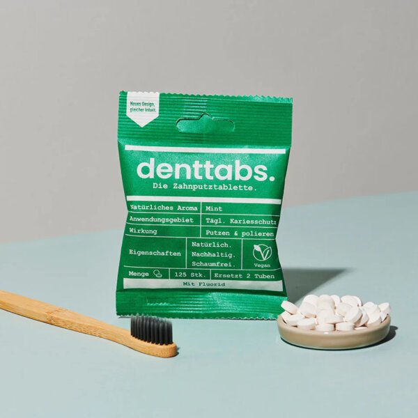 Denttabs hambapesutabletid fluoriidiga münt 125 tk