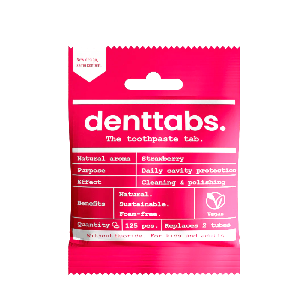 Uus aasta = uued harjumused 14 Denttabs hambapesutabletid fluoriidivaba maasikas 125 tk