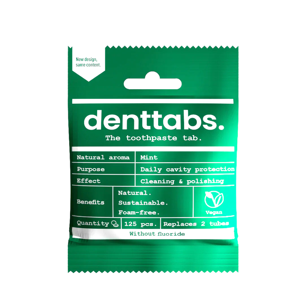 Uus aasta = uued harjumused 15 Denttabs hambapesutabletid ilma fluoriidita münt 125 tk