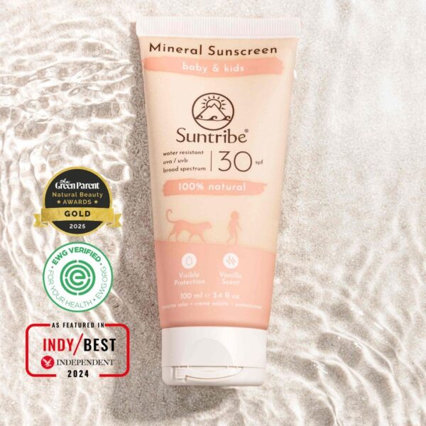 Suntribe mineraalne päikesekaitsekreem lastele (SPF 30) 100ml - Image 3