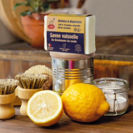 Nõudepsuseep söögisoodaga (sidrun & verbena), 150g – La droguerie éco