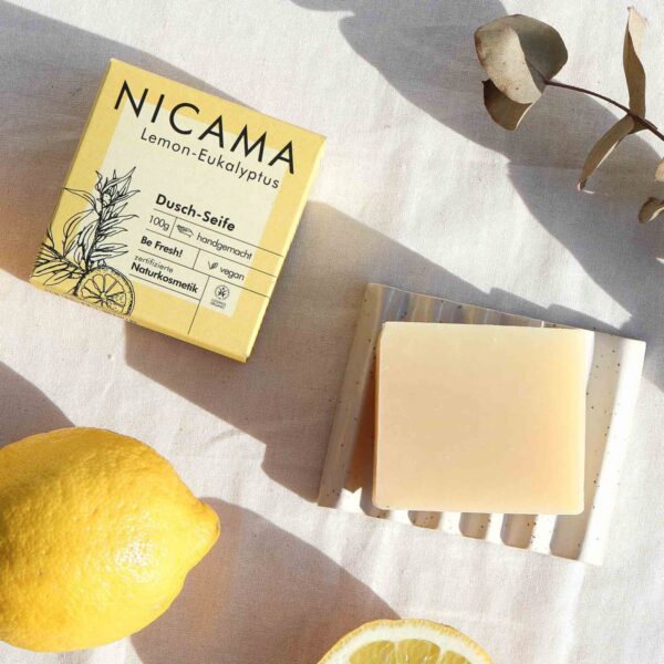 NICAMA looduslik käsitööseep (sidrun & eukalüpt), 100g - Image 3