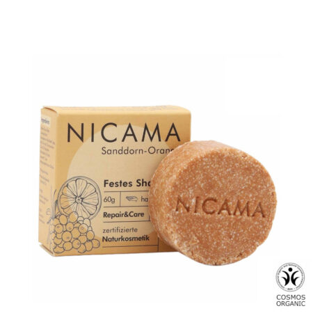 NICAMA tahke šampoon (astelpaju-apelsin), 60g